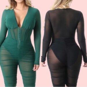 Black Mesh Sheer Romper